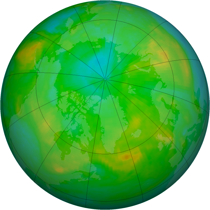 Arctic ozone map for 16 July 1985